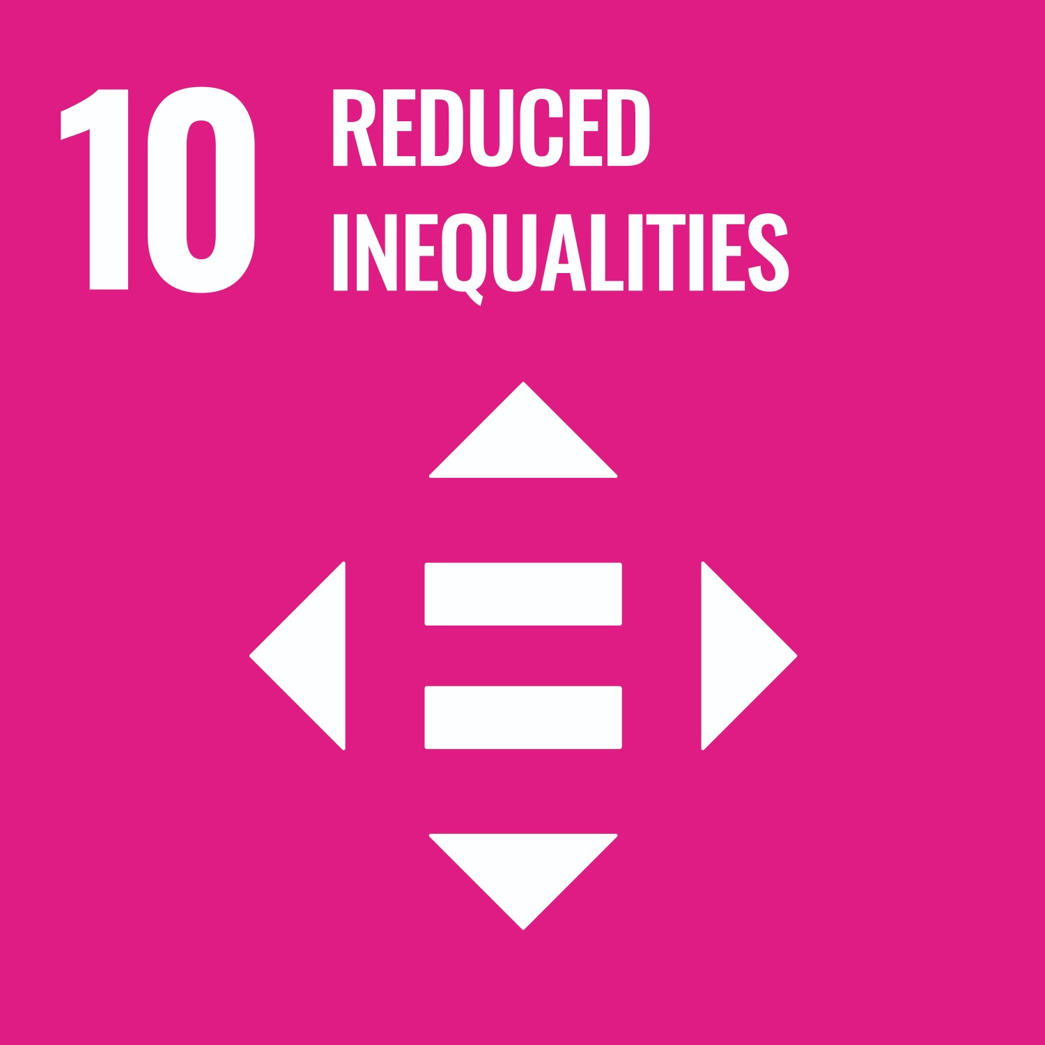 SDG 10 icon representing Reduced Inequalities