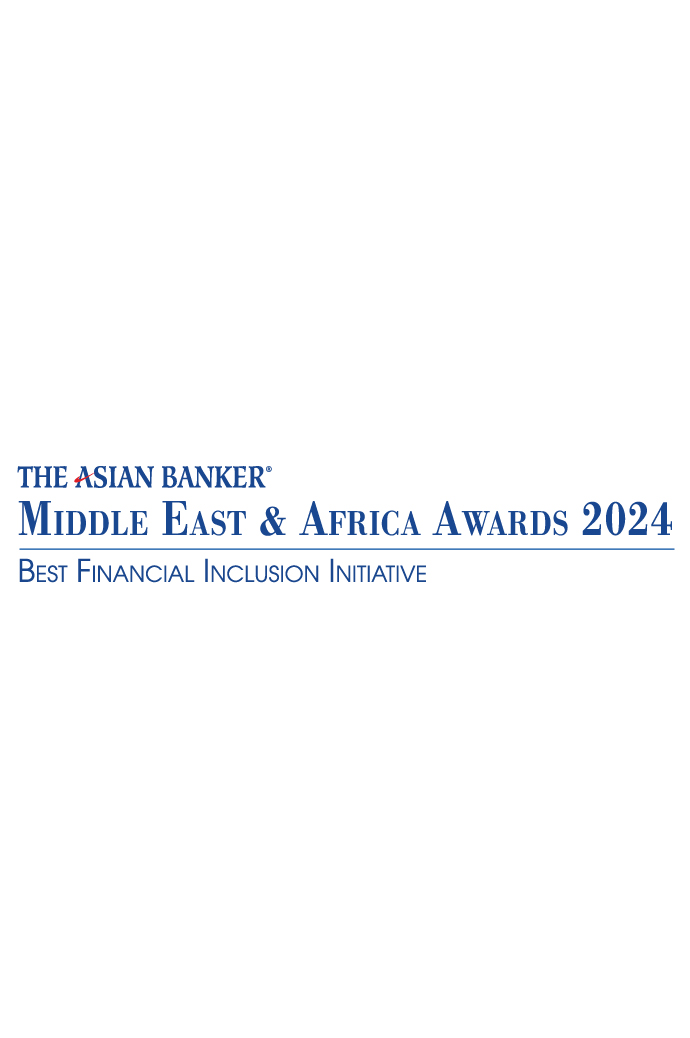 Award image recognizing best financial inclusion initiative in Middle East and Africa.