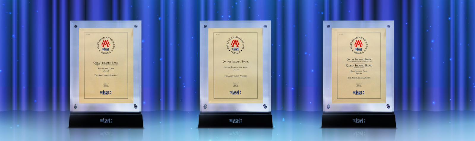 Home banner highlighting receipt of three industry awards.