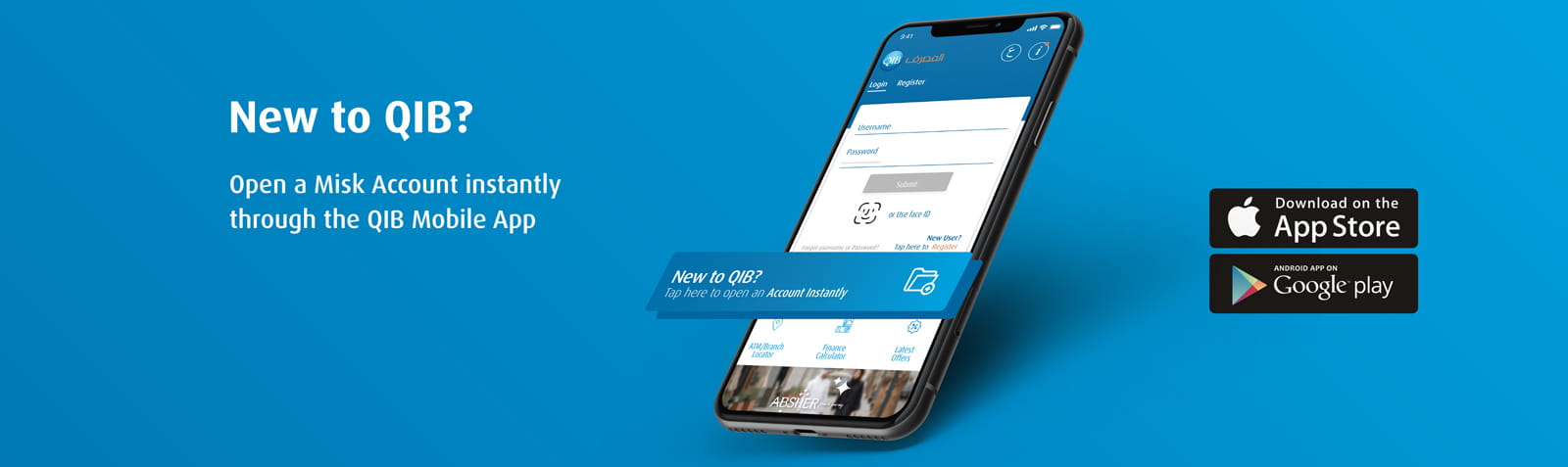 Home banner promoting Misk account features.