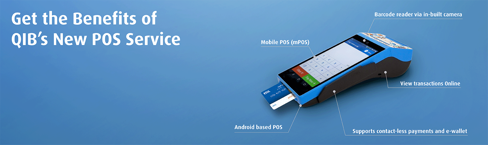 Banner promoting point of sale services.