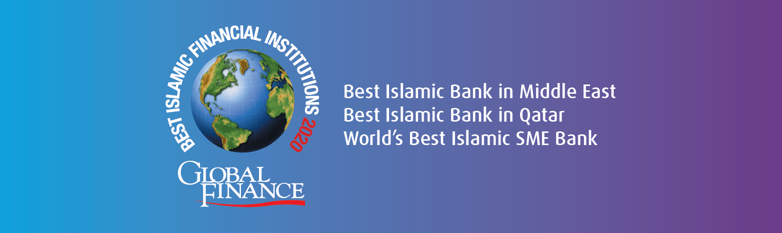 Home banner highlighting Global Finance award recognition.