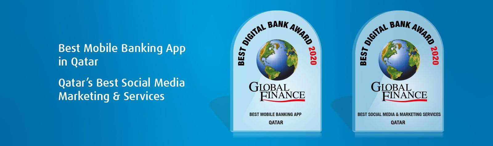 Homepage banner showcasing Global Finance awards recognition.