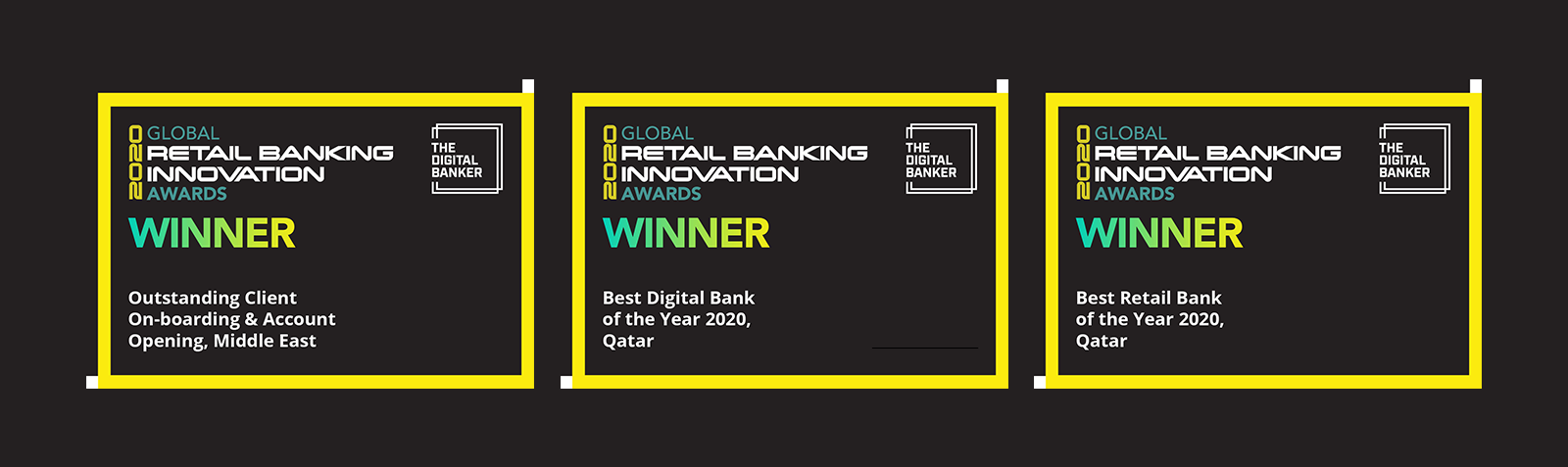 Banner announcing global retail banking innovation award recognition
