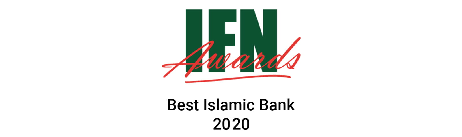 Arabic homepage banner announcing finance industry award recognition