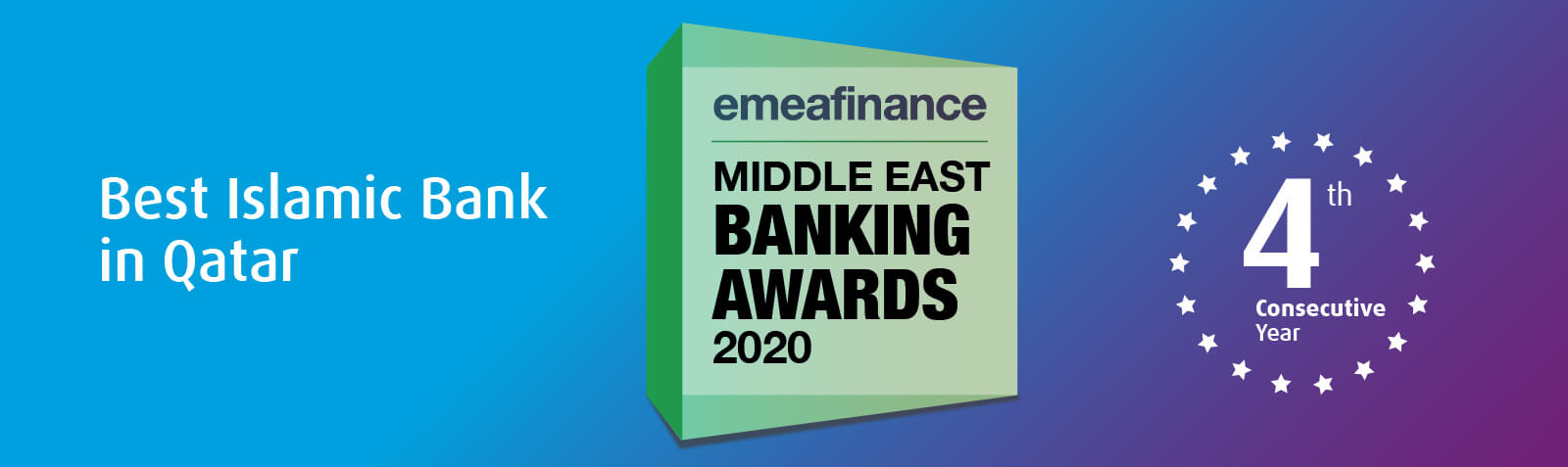 Homepage banner announcing best Islamic bank award