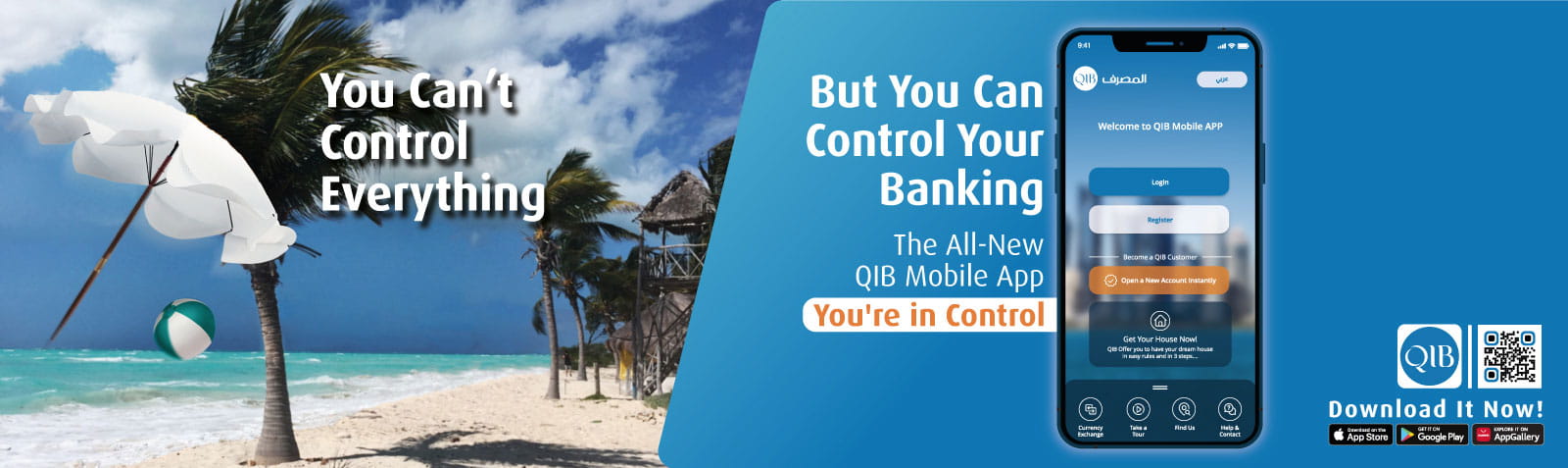 Generic homepage banner with promotion headline and supporting message