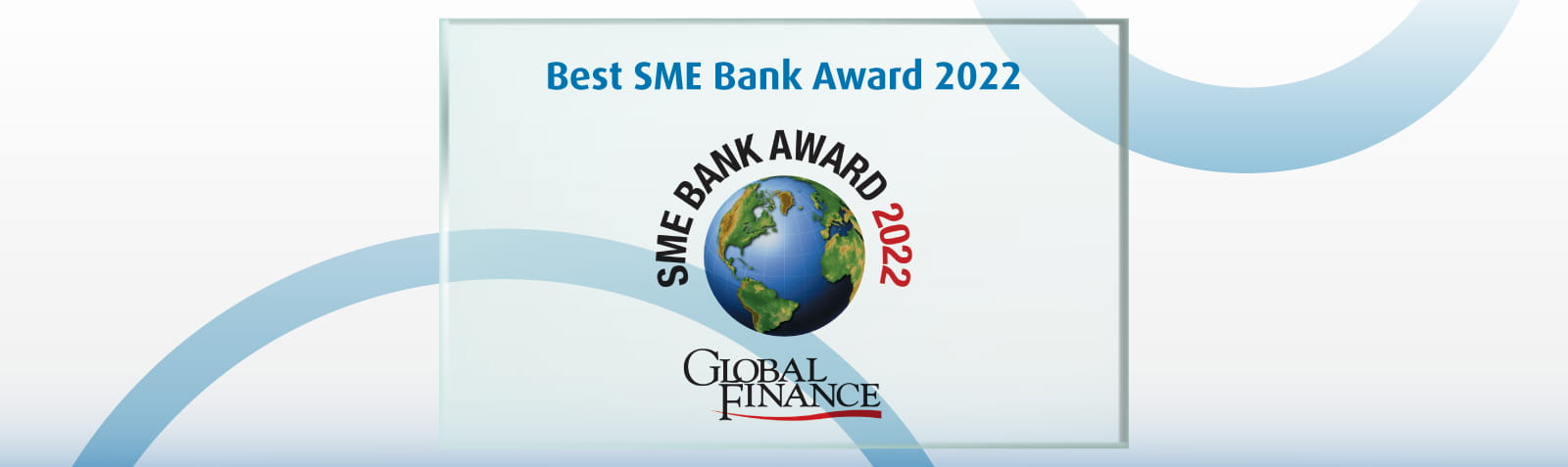 Duplicate award badge showing Best SME Bank Award 2022.