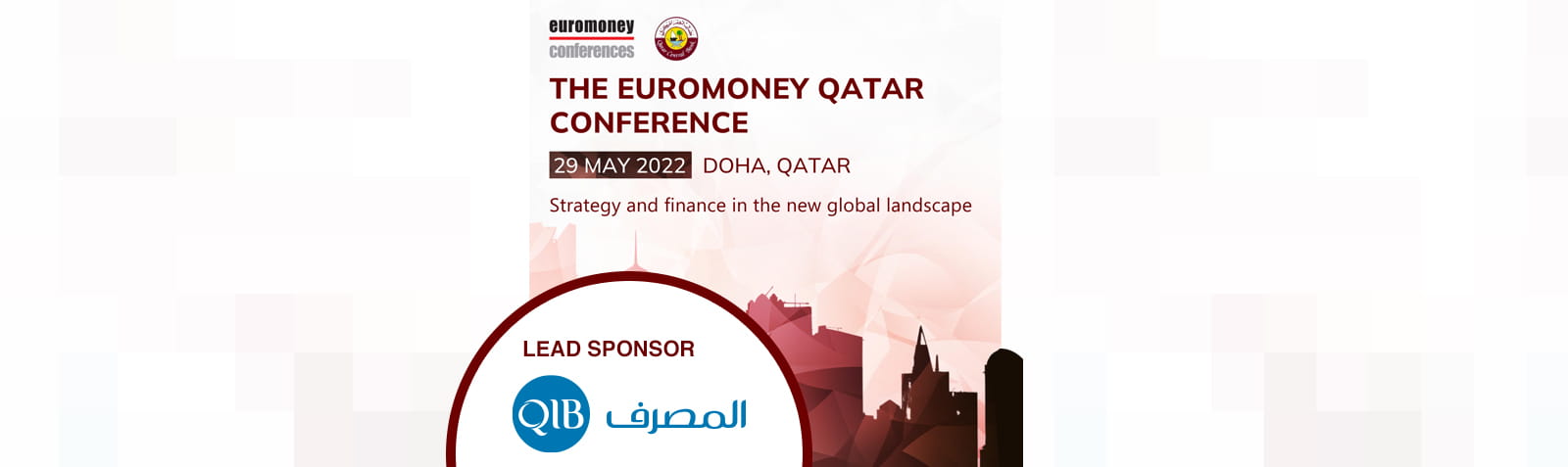 Home banner announcing Euromoney conference sponsorship details.