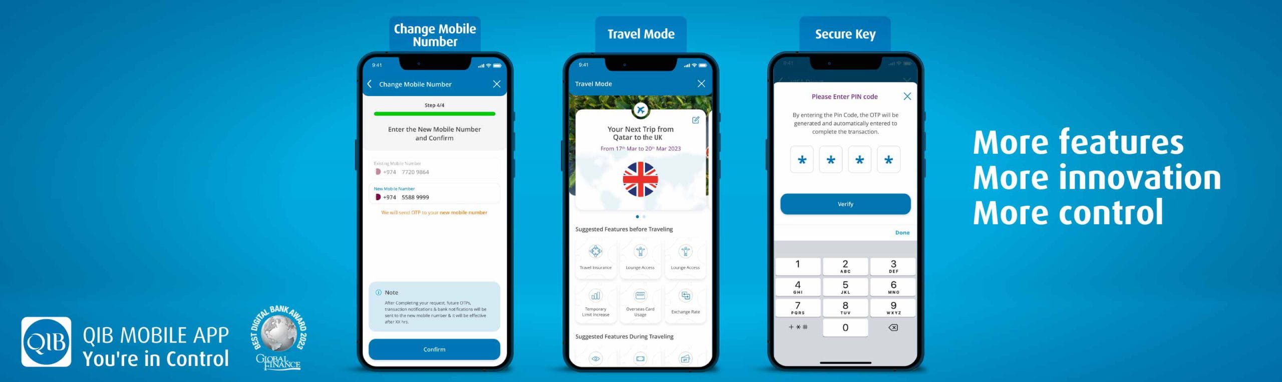 Home banner showing consolidated digital banking features