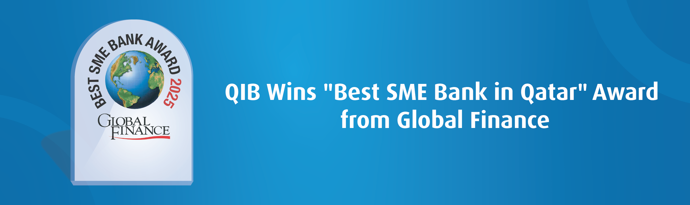 Home banner highlighting SME banking award recognition