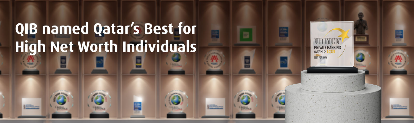 Home banner announcing private banking award for high net worth clients