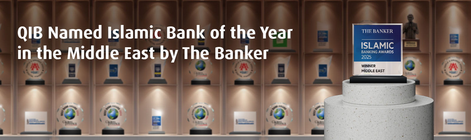 Home banner announcing Islamic bank of the year award