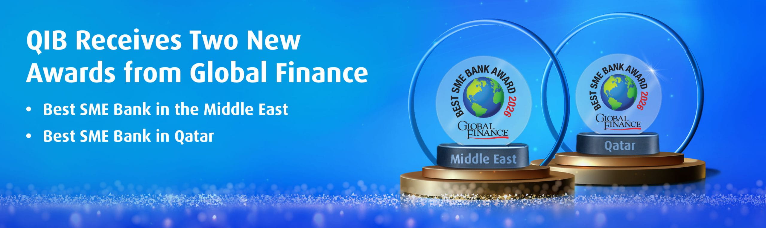 Banner highlighting Global Finance SME award story