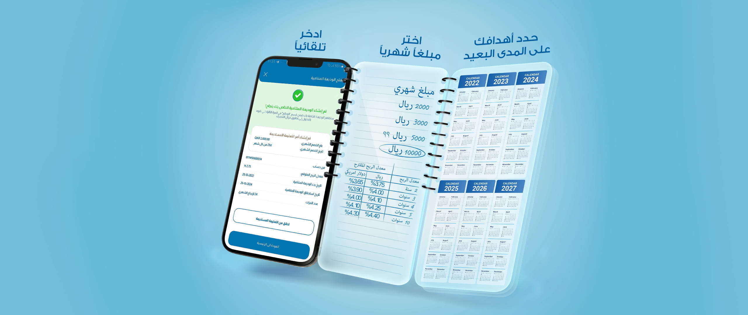 الراية العربية التي تروج لحساب الإيداع المتنام.