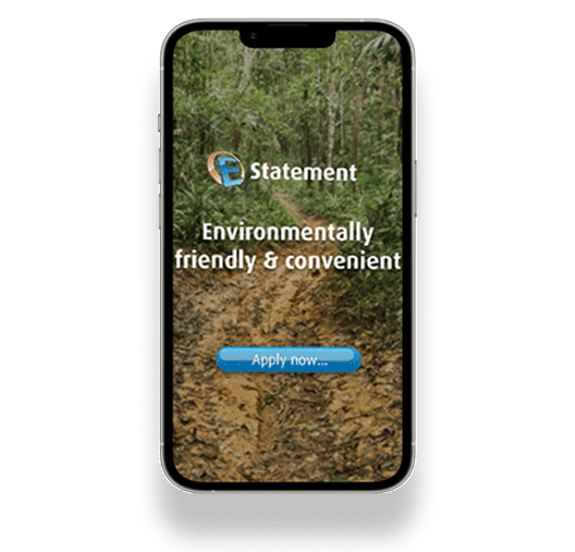 Mobile screen showing electronic statement preview