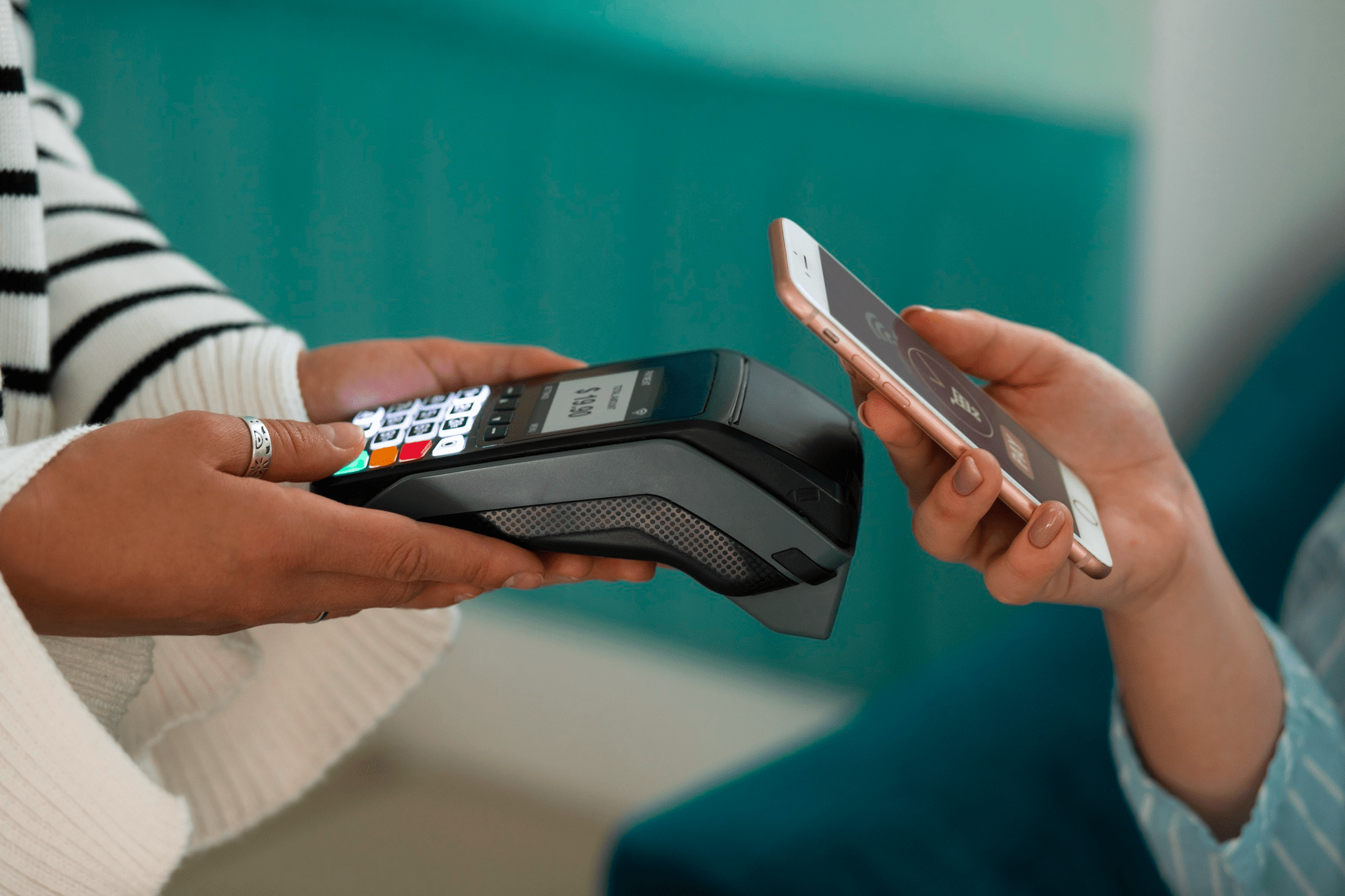 Banner promoting contactless payment feature