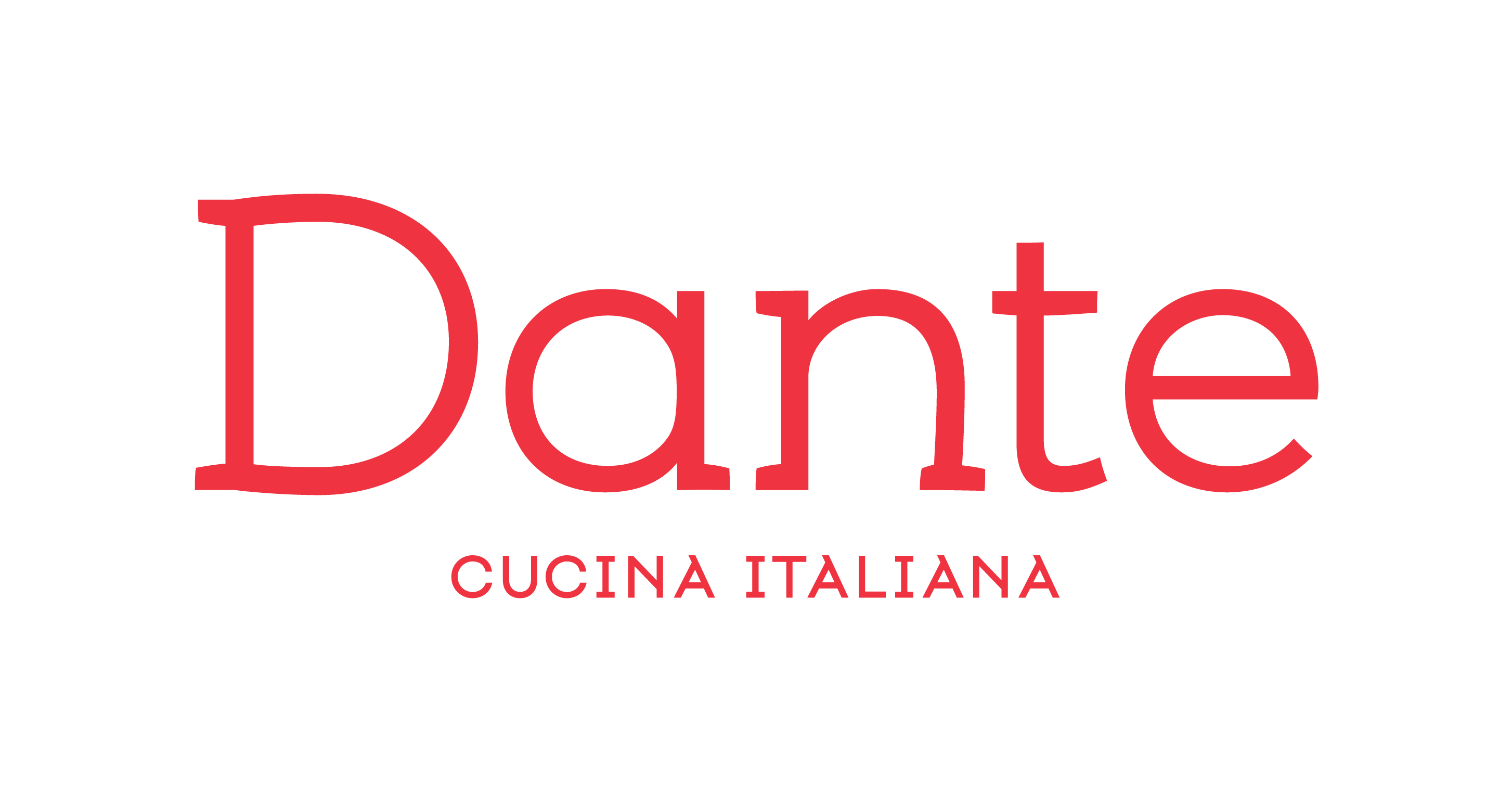 Restaurant logo showing Dante name.
