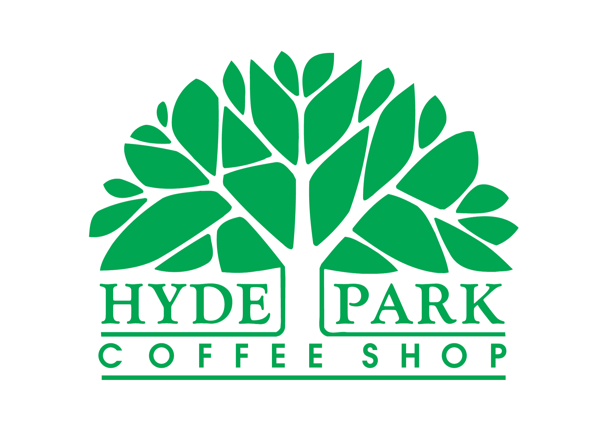 Coffee shop logo displaying Hyde Park name.