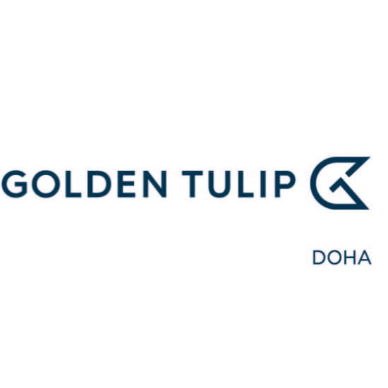 Hotel logo showing Golden Tulip Doha property.