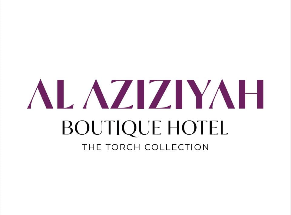 Hotel logo displaying Al Aziziyah boutique hotel name.