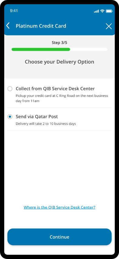 Step 3  Select Credit Shield  delivery option  English