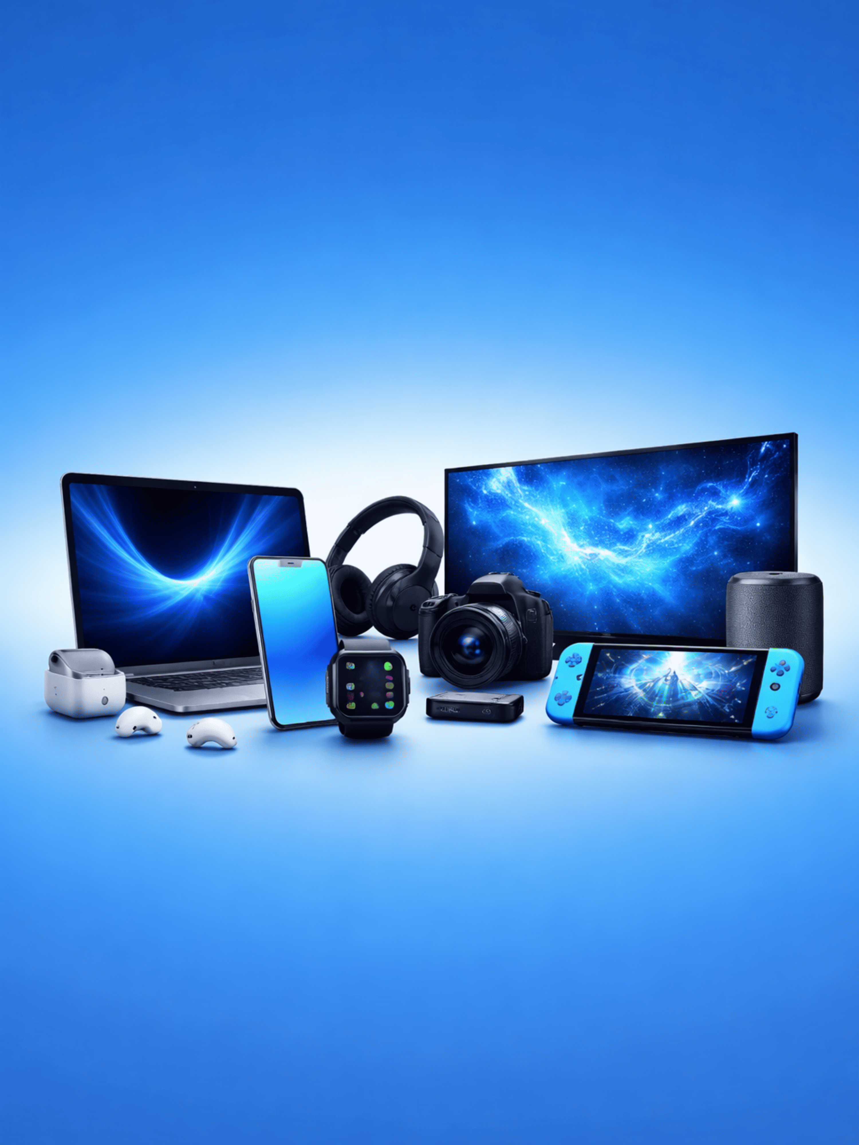Carousel banner promoting electronics offers.