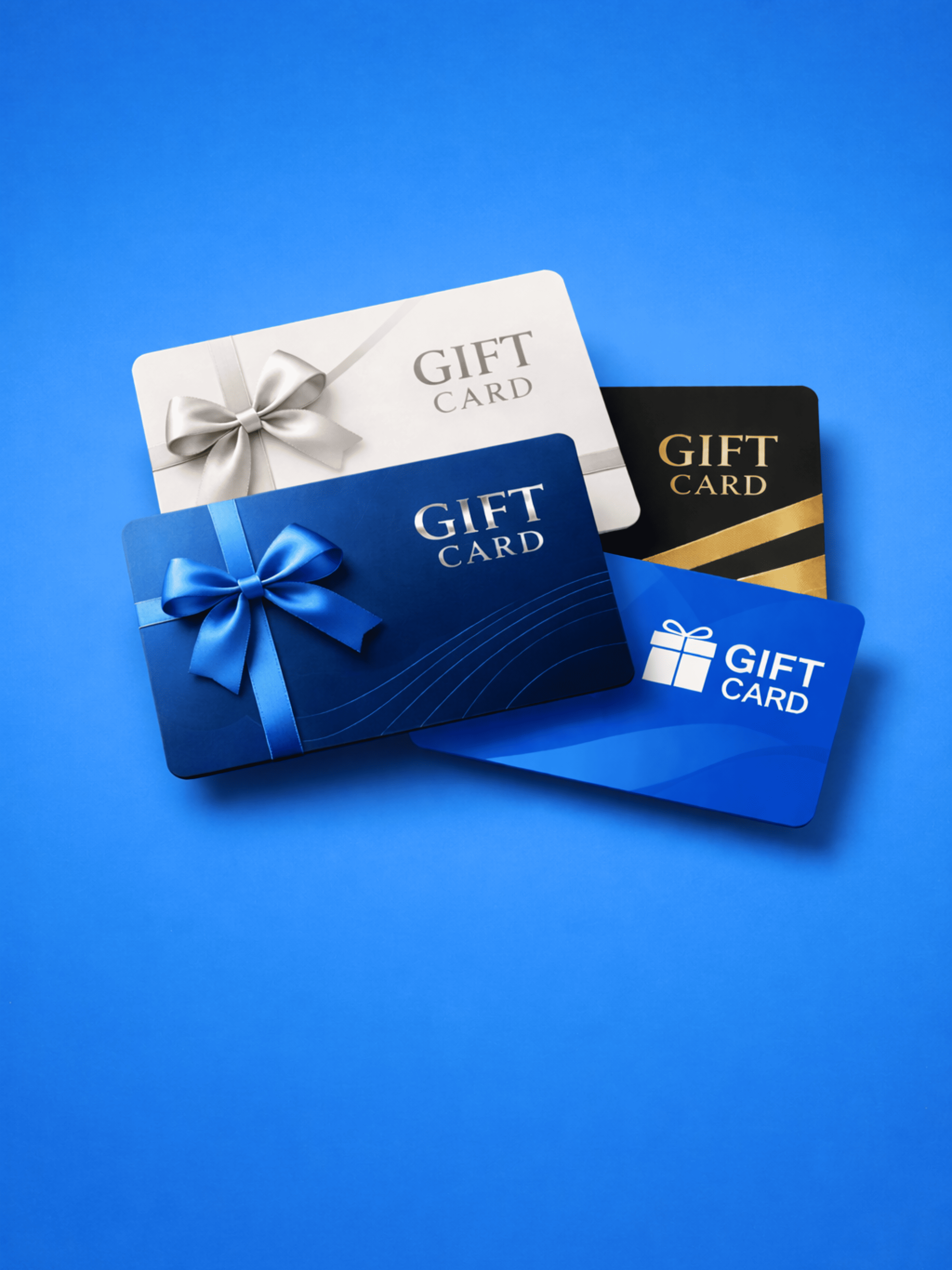 Carousel banner promoting available gift cards.