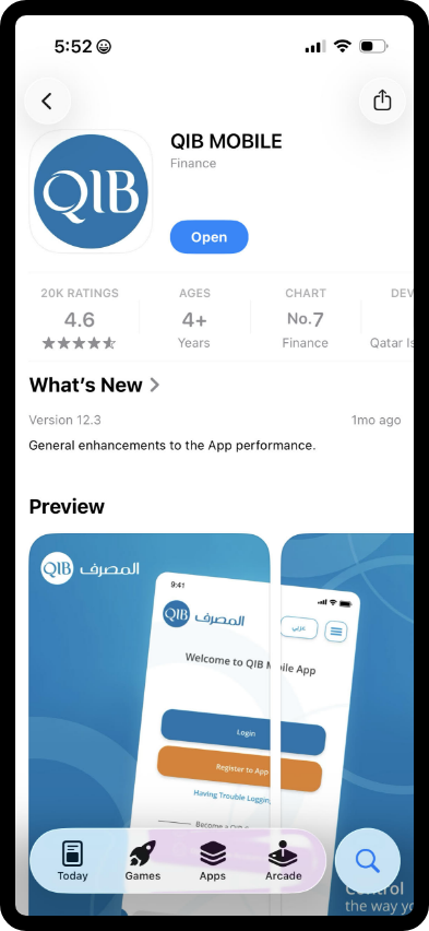 App listing showing rating, version details, and preview screens.