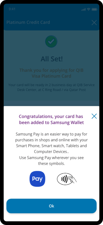 Samsung Wallet confirmation screen displaying terms and conditions before activation.