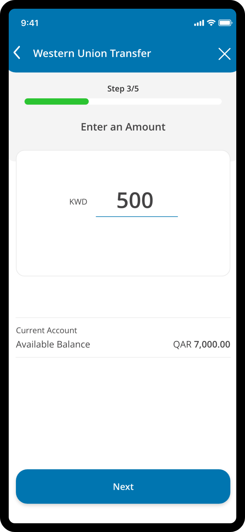 Fill in the amount you want to send and recheck everything.