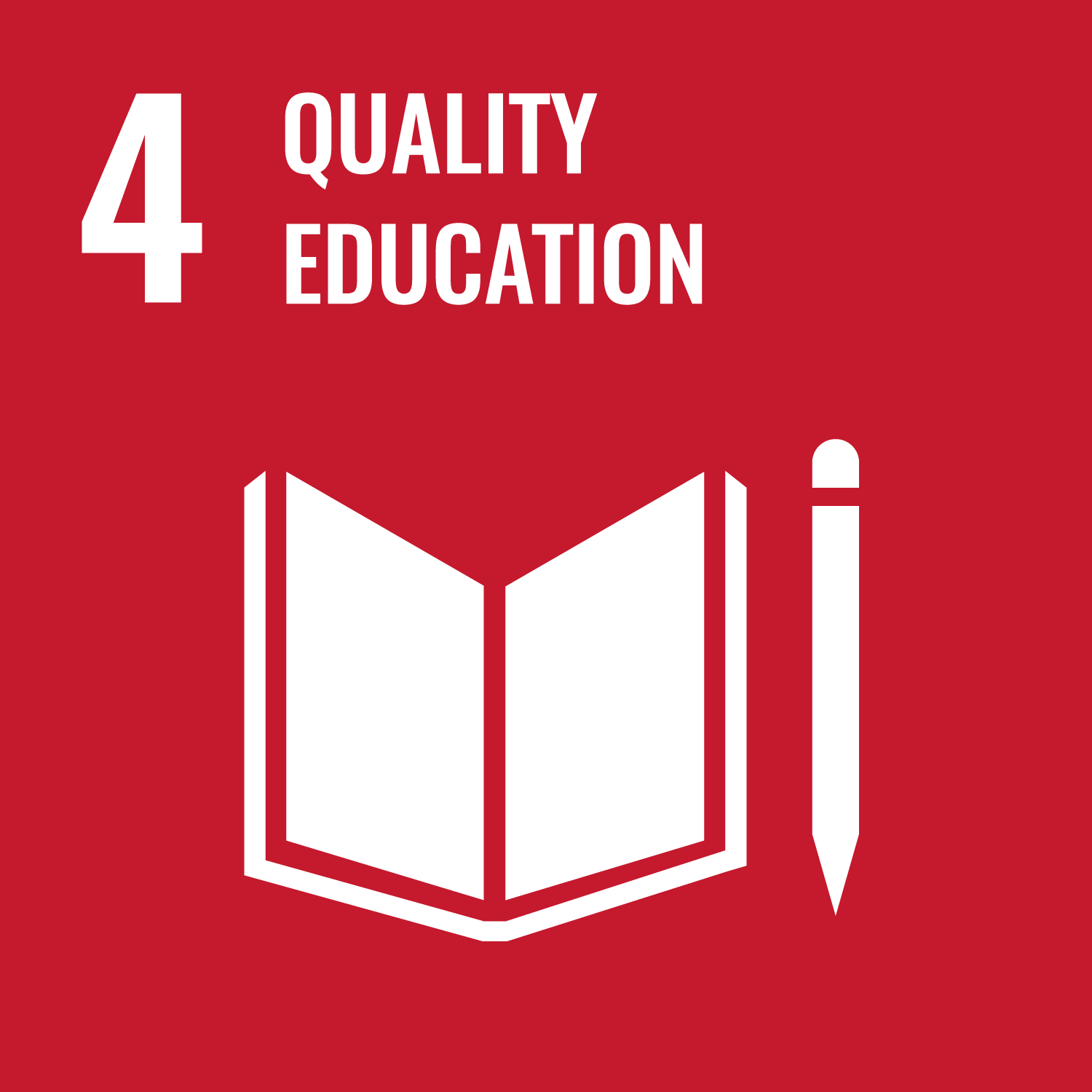 Icon representing quality education sustainability goal with numeric label.