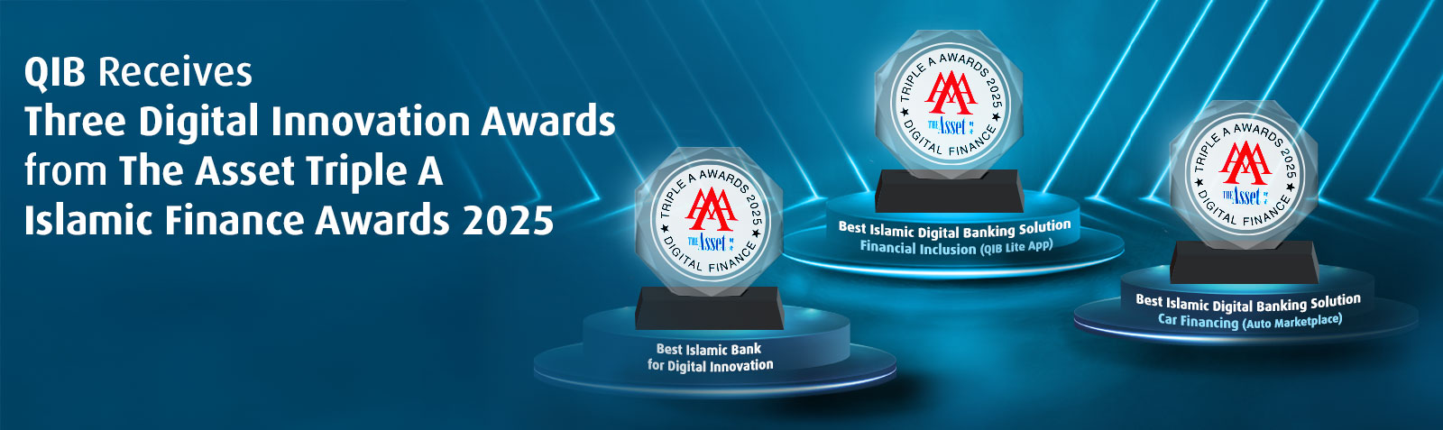 QIB Receives Three Digital Innovation Awards from The Asset Triple A Islamic Finance Awards